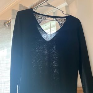 Super cute black lacy sweater
